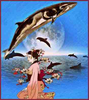 Whale & Japanese lady