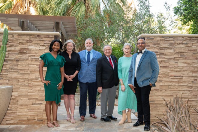 the 2024 National Philanthropy Day honorees are Brooke Jennings, Sheila Thornton, Barry Dayton representing Desert Oasis Healthcare, Dick Shalhoub, Bobbi Lampros and Josh N. Zahid