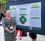 University of Oregon doctoral candidate Alex Newson presenting her research on the school to prison pipeline and neurodiversity at a conference. Newson, a formal special education teacher, is now a doctoral candidate in the UO special education and clinical sciences program.