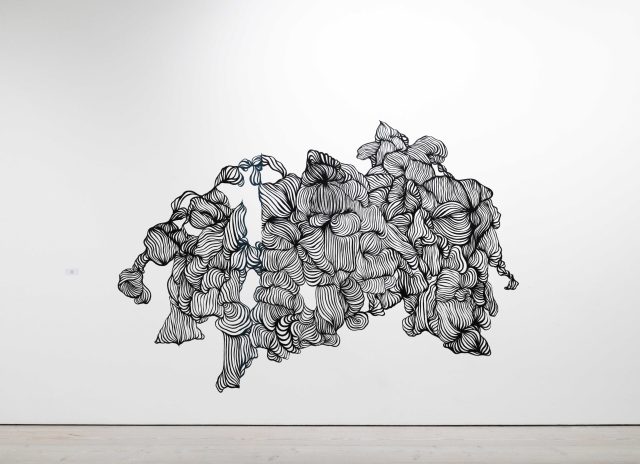 I-Ling Lai combined painting and calligraphy in her artwork on the limitations of language. Photo credit I-Ling Lai