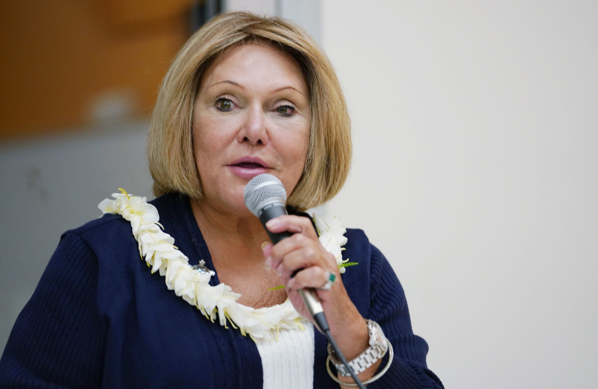 OHA Trustee Rowena Akana OHA candidate forum held at Windward Community College.