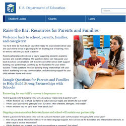 RTB webpage for parents and families