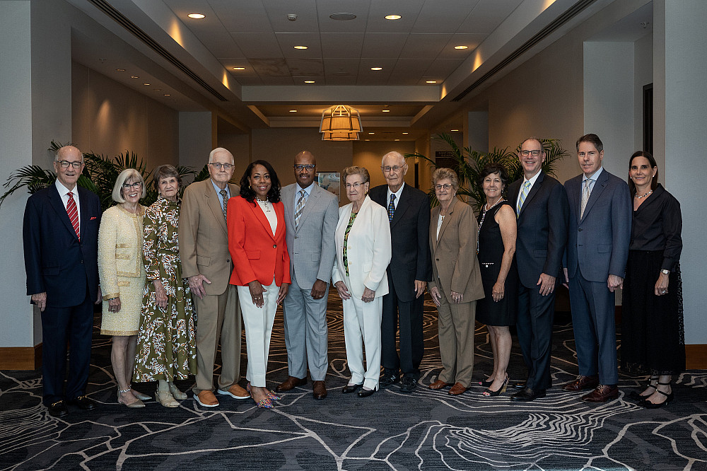 Partners in Philanthropy 6.6.2024 Randall and Deborah Tobias, Letty and Del Newkirk, Antoinette Austin-Glass and John Glass, and the Eskenazi family.