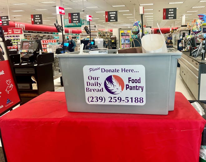 Winn-Dixie at 625 N. Collier Blvd. on Marco Island is one location where food donations can be made to Our Daily Bread Food Pantry. The food pantry serves Collier County residents, and its main food distribution day is Saturday at 1450 Winterberry Drive.