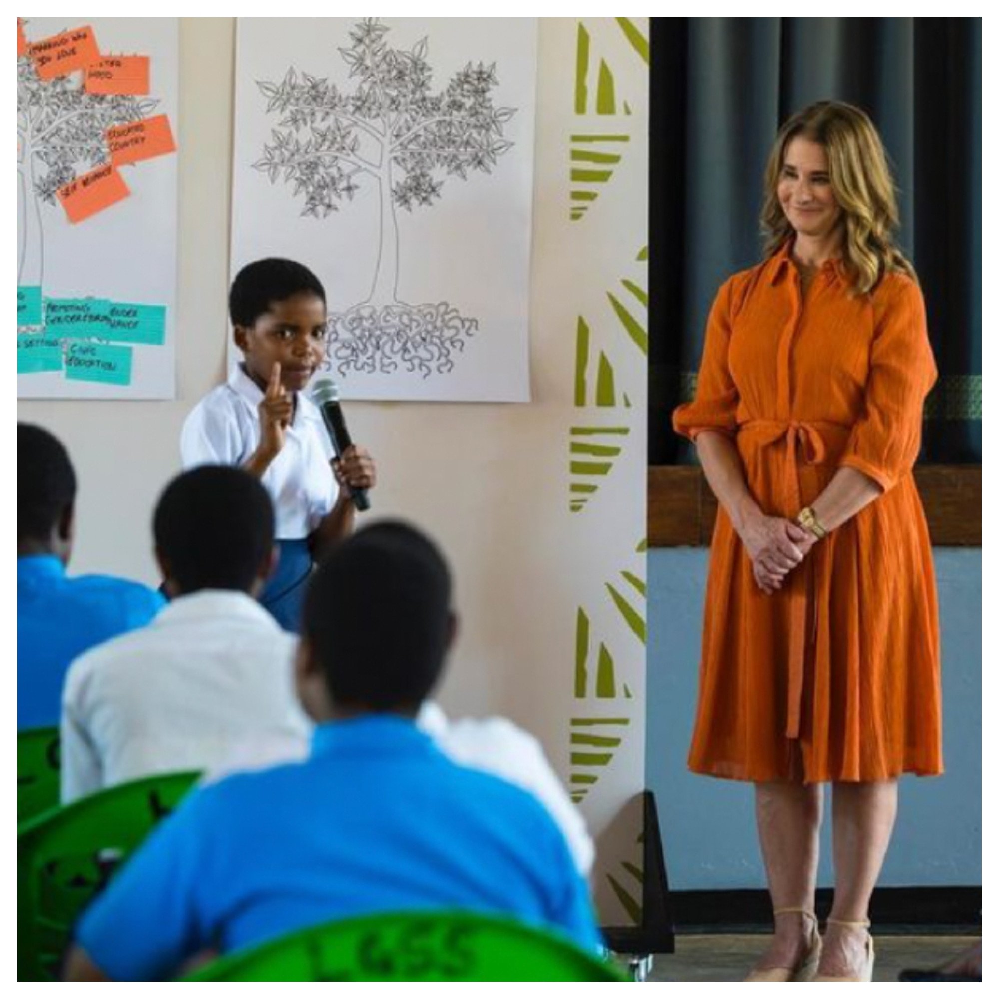Melinda French Gates in Malawi supporting an initiative between the Girls Opportunity Alliance and the Gates Foundation. Photo: @michelleobama/Instagram