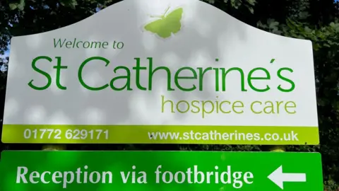 BBC Sign at the entrance to St Catherine's Hospice
