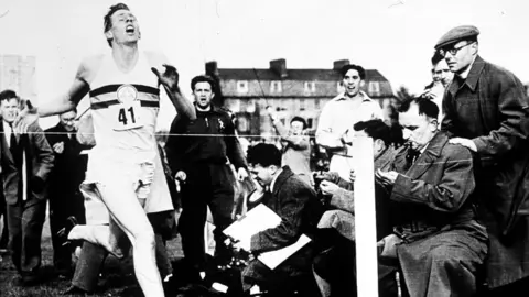 Getty Images Footage from 1954 shows Sir Roger Bannister