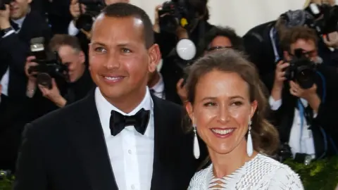 Getty Images Anne Wojcicki with former partner Alex Rodriguez