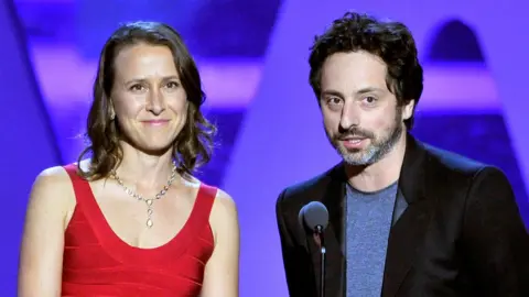Getty Images Anne Wojcicki with former husband Sergey Brin