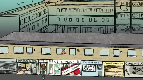 BBC Illustration of a boy leaving home