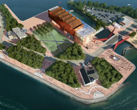 Scott Brownrigg The museum would be on land near the Norwegian Church in Cardiff Bay