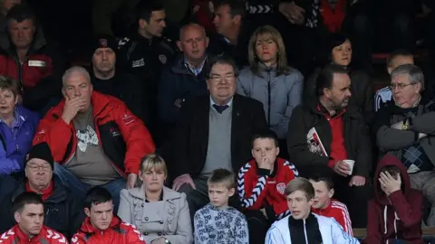 PAcemaker John Hume watching a Derry City match in 2012