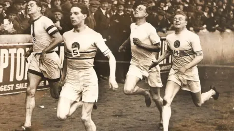 John Hanna Cecil Griffiths wins a race in 1923