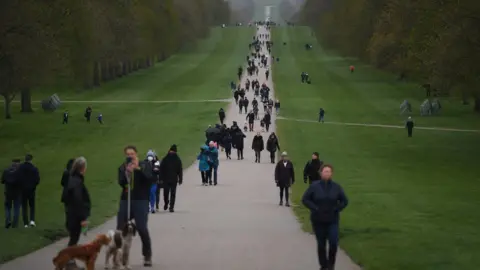 EPA People on the Long Walk at Windsor Castle