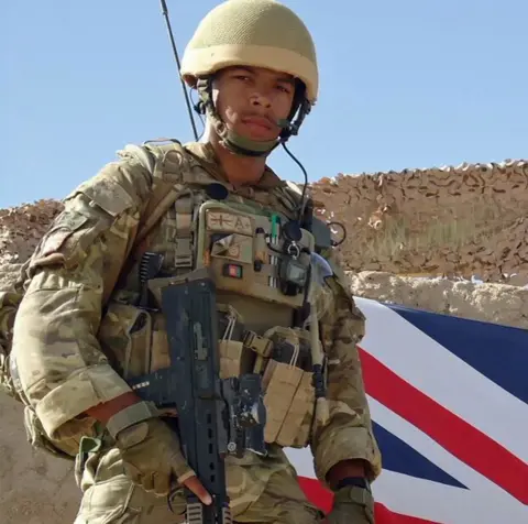 Capt Kidane Cousland Danny aged 19 in Afghanistan