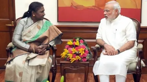 BJP Droupadi Murmu with Prime Minister Narendra Modi