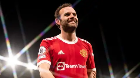 Getty Images Juan Mata of Manchester United at the end of the Premier League match between Manchester United and Chelsea at Old Trafford on April 28, 2022
