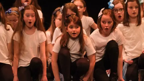 Martin Bostock/Blackpool Grand Theatre 9-10 year olds from Lytham Church of England Primary School all playing a chorus of Juliets in Romeo and Juliet at Blackpool Grand Theatre
