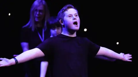 Martin Bostock/Blackpool Grand Theatre A boy from Redmarsh School in Blackpool, playing the role of a servant in Romeo and Juliet at Blackpool Grand in 2019