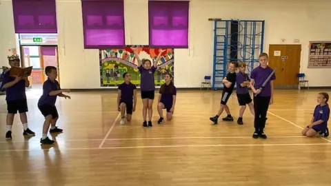Skegness Junior Academy 11 year-old children from Skegness Junior Academy taking part in a workshop based on A Midsummer's Night's Dream