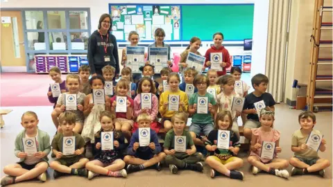 Aldborough Primary school Jenny Lumb, from the Marine Conservation Society, came to the school to present its award