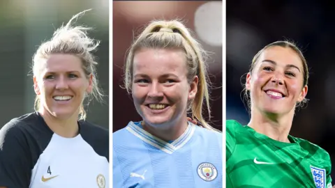 PA/Getty Millie Bright, Lauren Hemp and Mary Earp