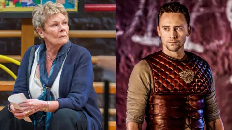 Manuel Harlan/Johan Persson Dame Judi Dench in The Vote and Tom Hiddleston in Coriolanus