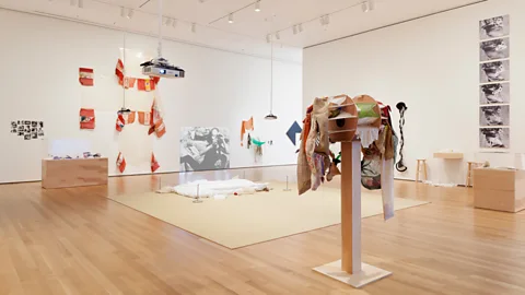 Lygia Clark's later 'propositions' are eccentric collections of objects, handled by facilitators in the MoMA show ( Thomas Griesel/MoMA)