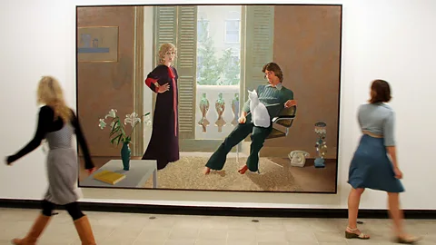 Mr and Mrs Clark and Percy, Hockney's portrait of Clark and Celia Birtwell at home with their cat, remains one of the artist’s best-known works (Alex Lentati/Evening Standard/Rex)