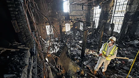 Jeff J Mitchell/Getty Images The library, one of the world's finest examples of Art Nouveau, was destroyed by the fire (Credit: Jeff J Mitchell/Getty Images)
