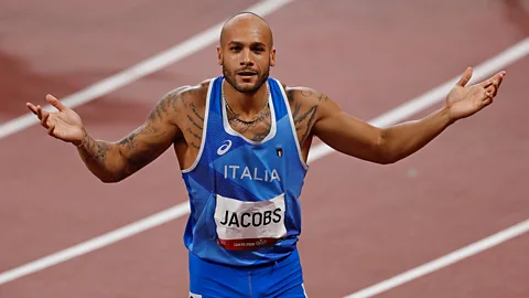 Getty Images/Odd Andersen/AFP Italy's Lamont Marcell Jacobs only switched to the 100m in 2018 (Credit: Getty Images/Odd Andersen/AFP)