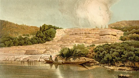 Quagga/Alamy Old photograph of the Pink and White Terraces in New Zealand