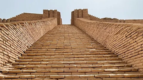 Geena Truman Each of the ziggurat's four corners pointed in a cardinal direction, and a grand staircase was oriented toward the summer solstice sunrise (Credit: Geena Truman)