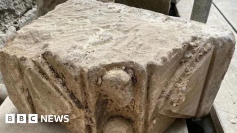 Workers at Salisbury Cathedral find stones from Old Sarum site