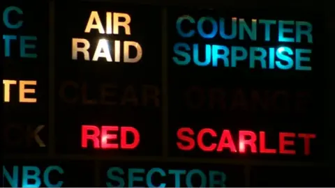 Brightly lit signs