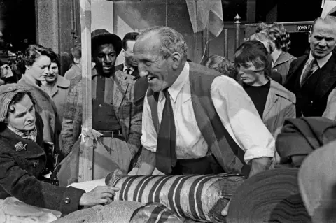 John Turner Market trader, Berwick Street Market, Soho, London, 1957