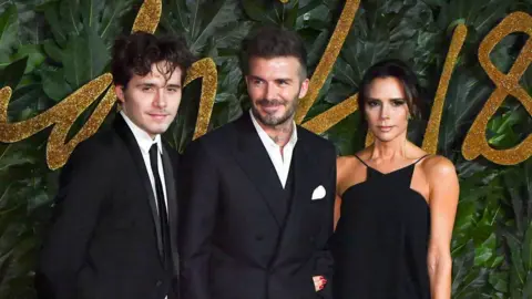 Getty Images Brooklyn, David and Victoria Beckham
