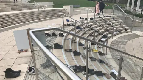 University of Nottingham Students' Union Shoe display