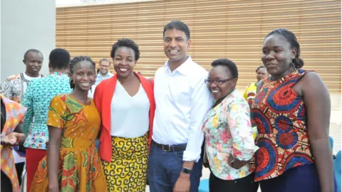 Novartis Vas Narasimhan with colleagues in Kenya