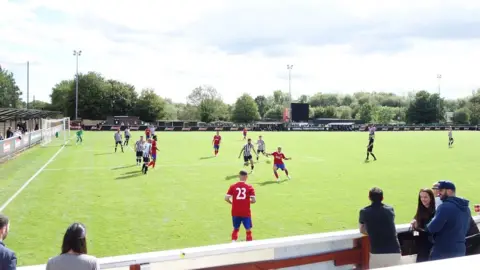 Bill Wilson/BBC Hanwell Town of the Isthmian League in action v Aldershot