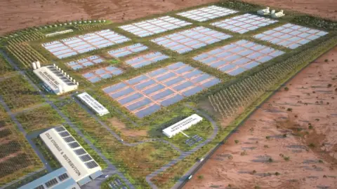 Mainstream Aquaculture Artist's impression of Mainstream Aquaculture's planned farm in Arizona
