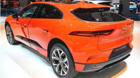 Getty Images Jaguar I-Pace (I-PACE) battery-electric crossover SUV on display at Brussels Expo on January 9, 2020 in Brussels