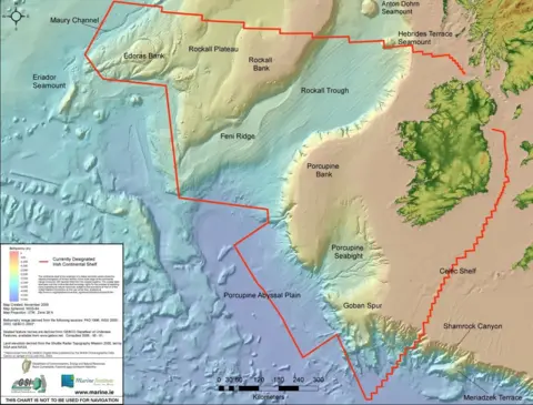 Irish Naval Service Real map of ireland