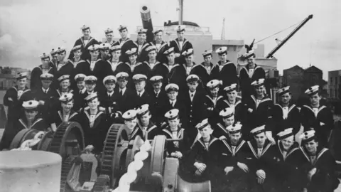Irish Naval Service Sailors on deck of ship