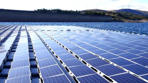 United Utilities an artist's impression of the floating solar panels