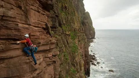 Ryan Balharry Robbie Phillips on St John's Head cliffs