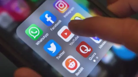 Getty Images Social media apps on a mobile phone