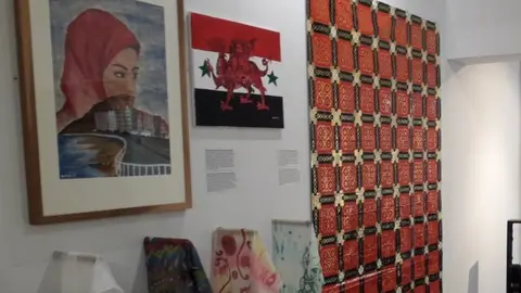 Aberystwyth University exhibit showing Syrian artefacts