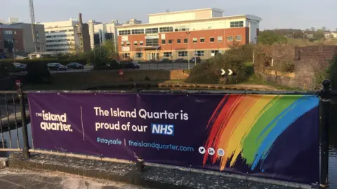 Nottingham City Council Island Quarter sign
