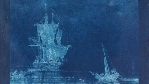 Royal Society An early experiment with cyanotype photography from the 1830s